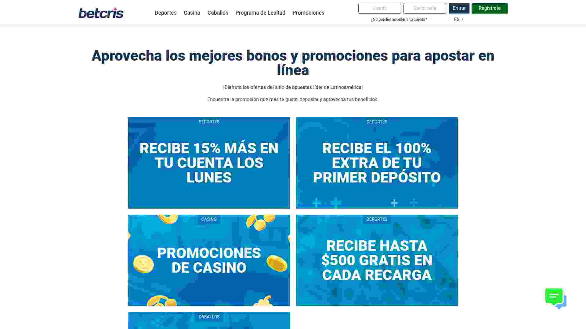 Betcris Promociones Chile - Bonos de Casino, Deportes y Recarga Actualizados 2025