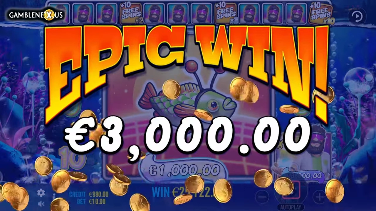 Big Bass Reel Repeat Epic Win €3000 gran victoria monedas doradas