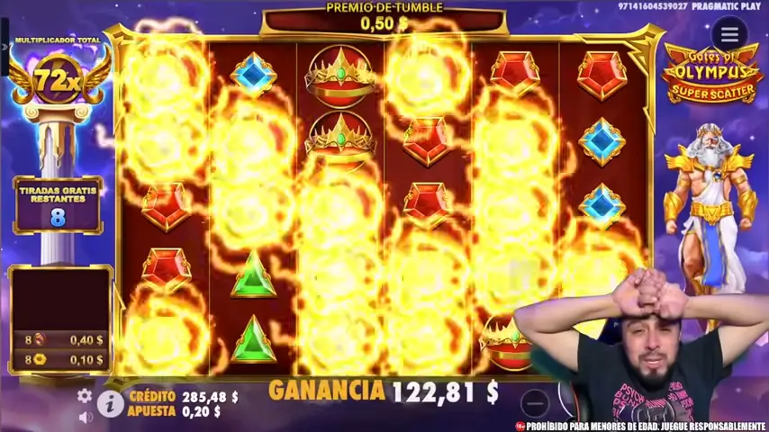 Captura de Gates of Olympus 1000 mostrando gran ganancia con efectos visuales de fuego Gates of Olympus 1000 gran ganancia con efectos de fuego