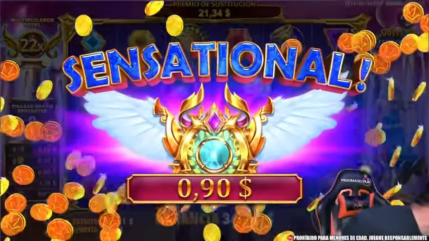 Pantalla de victoria SENSATIONAL en Gates of Olympus con multiplicadores Sensational win en Gates of Olympus