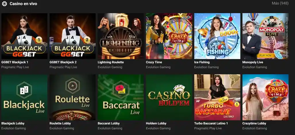 GGBet Casino en Vivo Lightning Roulette Blackjack