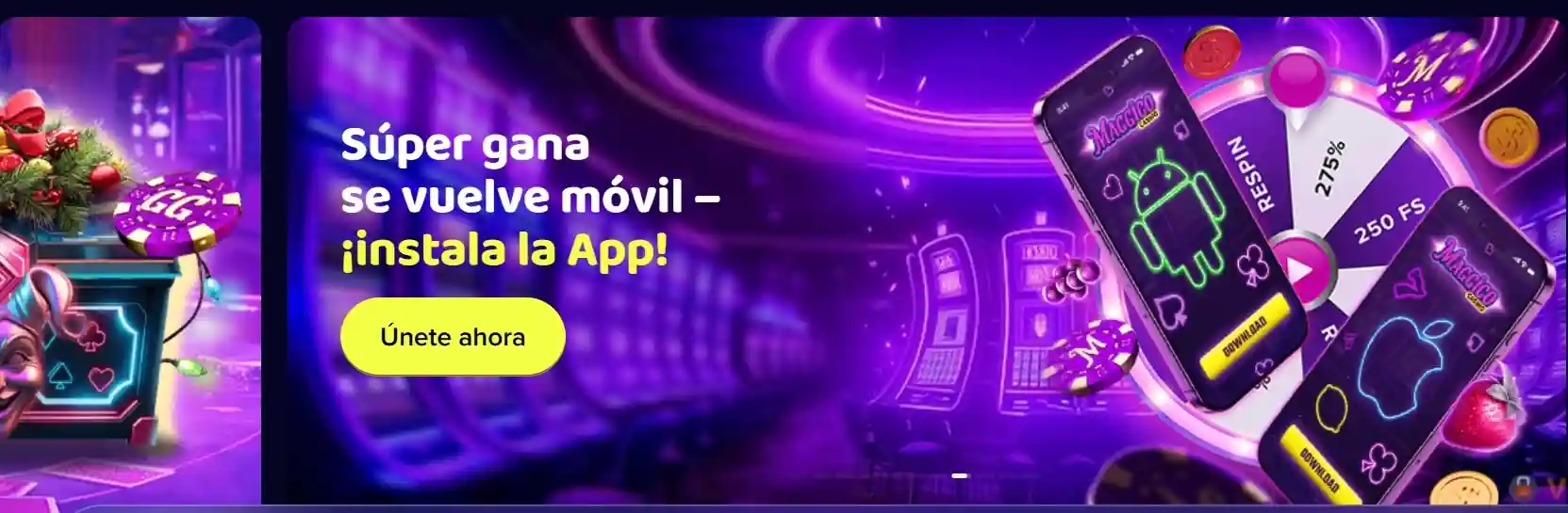 Maggico Casino App - banner para instalar la app en Android