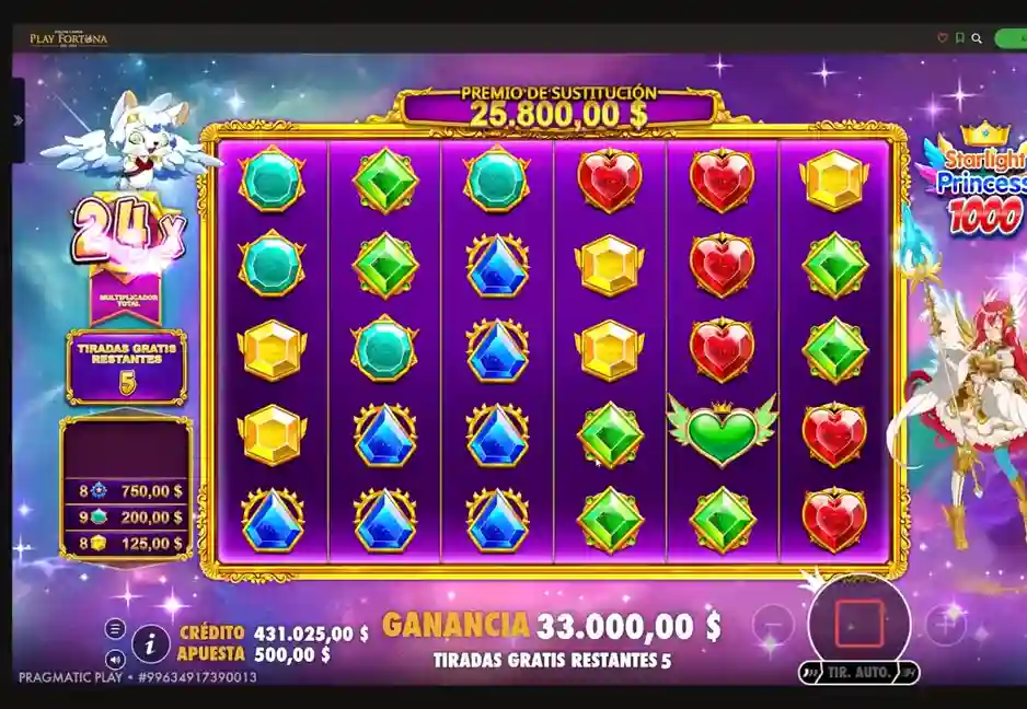 Max win Starlight Princess 1000 mostrando ganancia masiva con multiplicador x24