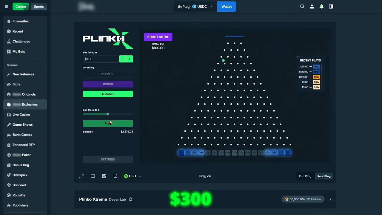 Plinko casino game Spribe Chile