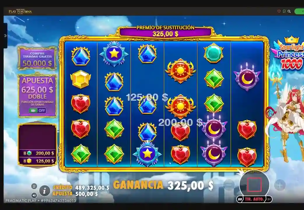 Starlight Princess 1000 demo con cascada de premios y s&iacute;mbolos brillantes