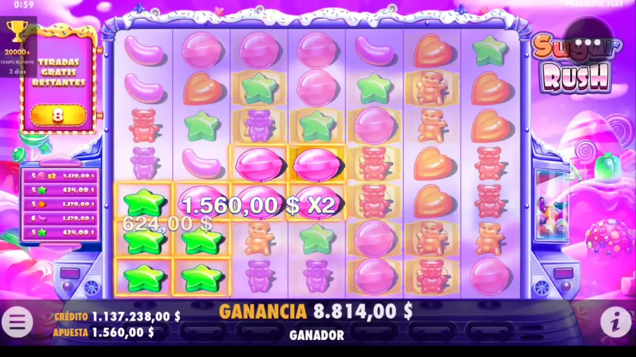 Sugar Rush - Ganancia máxima con multiplicadores acumulados