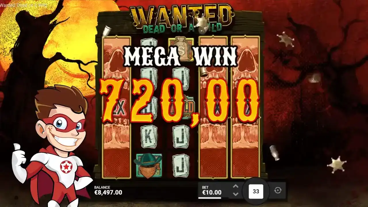 Wanted Dead or a Wild - Mega win con multiplicadores VS Mega win durante bonus Duel at Dawn