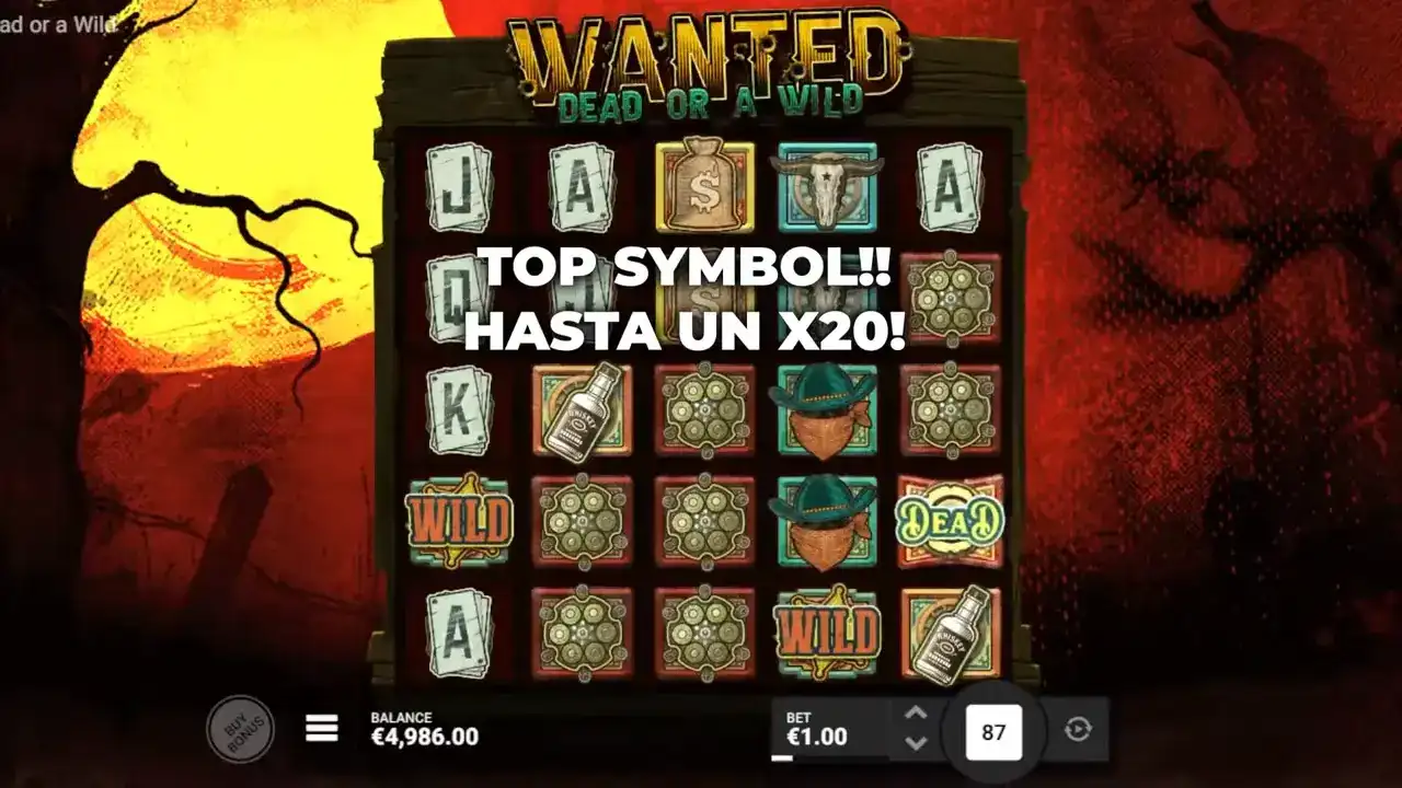 Wanted Dead or a Wild - Premio con multiplicador x20 Multiplicador x20 en Wanted Dead or a Wild