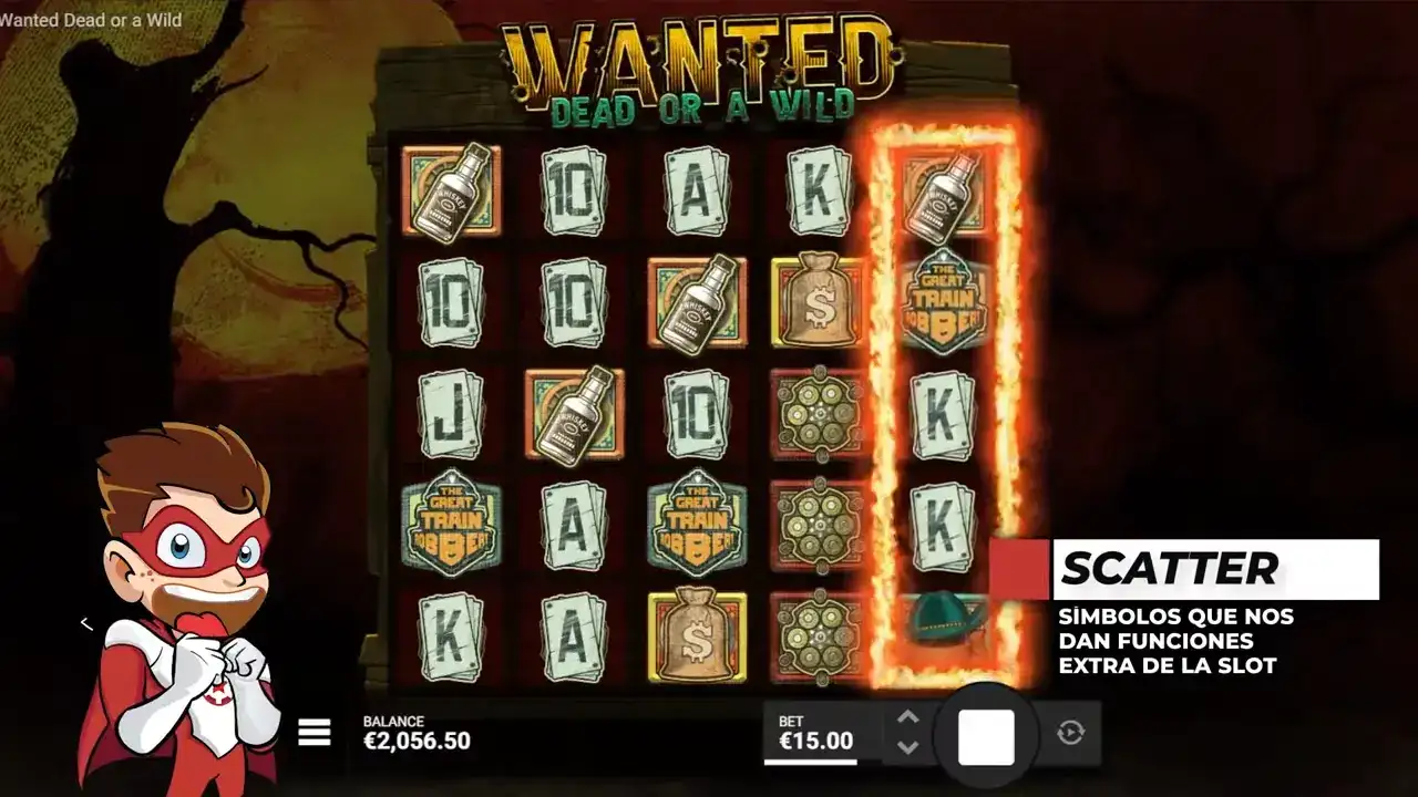 Wanted Dead or a Wild - Scatter symbols Símbolos scatter y especiales de Wanted Dead or a Wild