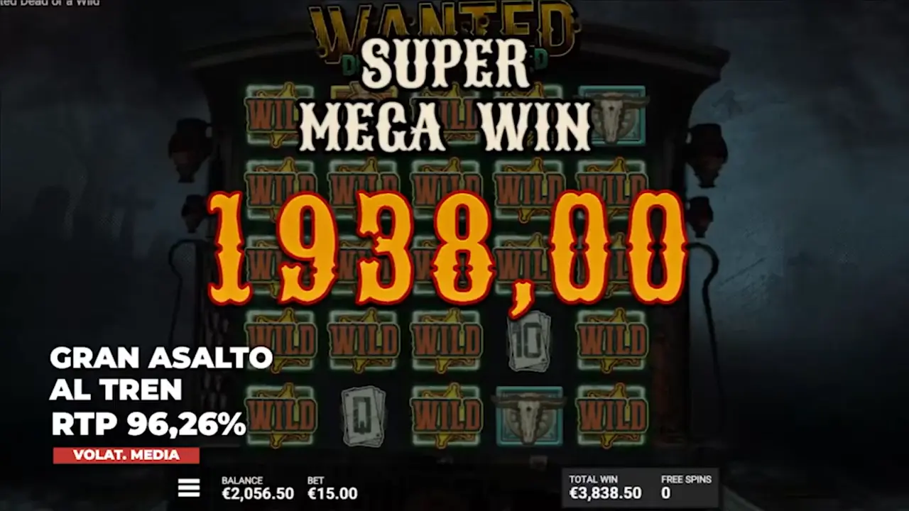Wanted Dead or a Wild - Gran premio en Train Robbery Super mega win durante bonus The Great Train Robbery